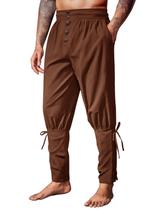 Calça masculina Runcati, pirata medieval, renascentista, com cadarço Calça masculina Runcati, pirata medieval, renascentista, com cadarço