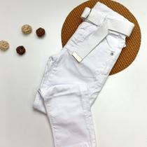 Calça Masculina Sarja Ajustável com Cinto MANIA JEANS Tamanho:6Cor:Branco Calça Masculina Sarja Ajustável com Cinto MANIA JEANS Tamanho:6Cor:Branco