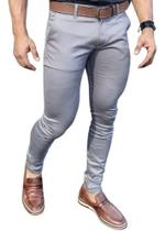 Calça Masculina Sarja Bolso Faca Modelo Slim Casual