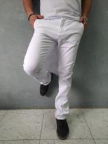 Calça Masculina Sarja C/ Elastano Lycra Branca Calça Masculina Sarja C/ Elastano Lycra Branca