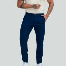 Calça Masculina Sarja Elastano Bolso Faca E Embutido com lycra