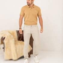 Calça Masculina Sarja Esporte Fino Slim Color de Bolso Faca