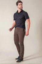 Calça masculina sarja skinny marrom bivik