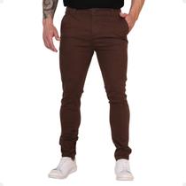 Calça Masculina Slim Chino Alfaiataria Com Bolso Embutido