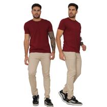 Calça Masculina Slim Chino Alfaiataria Com Bolso Embutido