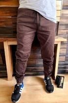 calça masculina slim com lycra jeans masculina jogger marrom