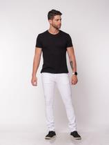 Calça masculina slim em Sarja 7901 Branca