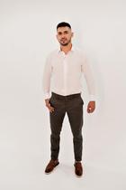 Calça Masculina Slim Fit Bolso Faca Chumbo
