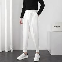 Calça Masculina Slim Fit - Cintura Elástica, Plissada e Cônica - Estilo Coreano Streetwear