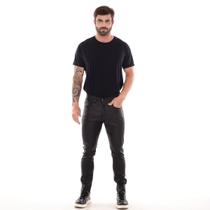 Calça masculina slim fit jeans básica vinil calça brilhosa