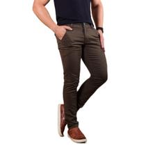 calça masculina slim fit sarja com elastano