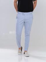 Calça Masculina Slim Premium Com Ajuste Lateral E Elastano cor:cinzaclarogeloTamanho:48