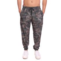 Calça Masculina Tactel Casual Esportiva Xadrez 3 Bolsos Camuflada Verde
