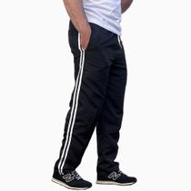 Calça masculina tactel duas listras bolsos novidade masculina