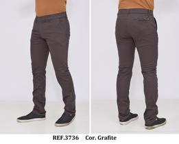 Calça Masculino Chino Sarja Slim Alfaiataria Esporte Fino Social Malloy