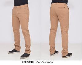 Calça Masculino Chino Sarja Slim Esporte Fino Elastano Colorida Malloy