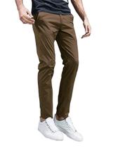 Calça Match 34 Slim Tapered Flat-Front na Cor Caqui Claro