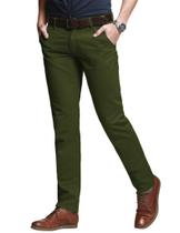 Calça Match Slim, cônica, elástica, casual para homens, verde militar Calça Match Slim, cônica, elástica, casual para homens, verde militar