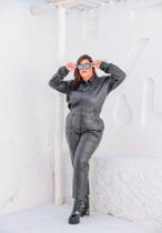 Calça material sintético Plus Size Cintura Alta Moda Inverno Calça material sintético Plus Size Cintura Alta Moda Inverno