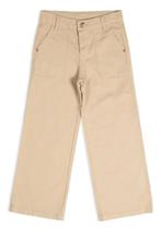 Calça menina mania jeans feminina em sarja caqui