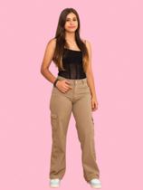 Calça Meninas Wide Leg Juvenil Cargo Ajustável Dia A Dia