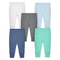 Calça Mijão Bebê Kit 5 Peças Liso Algodão Amizade Calça Mijão Bebê Kit 5 Peças Liso Algodão Amizade