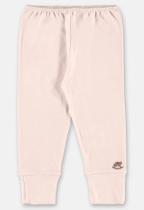 Calça Mijão Bebê Menina Rosa Claro Algodão Up Baby