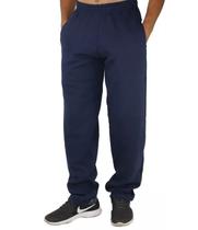 Calça Moletom Algodão Grossa Flanelada Unissex Com 3 Bolsos