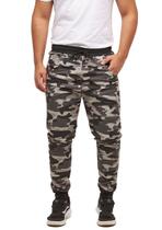 Calça moletom camuflado skinny slim sport