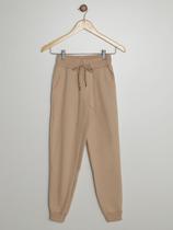 Calça Moletom Com Punho Juvenil Para Menino - BEGE Calça Moletom Com Punho Juvenil Para Menino - BEGE