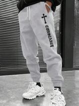 Calça Moletom Cruz Moda Unissex Algodão Estilo Flanelado