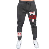 Calça Moletom Esportiva New York NY Estilo Basquete Preto