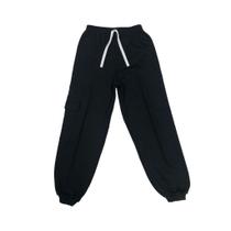 Calça Moletom Felpado Juvenil C/Bolso Lateral e Cordão Fixo Calça Moletom Felpado Juvenil C/Bolso Lateral e Cordão Fixo