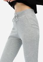Calça Moletom Feminina Diluxo Jogger Cinza