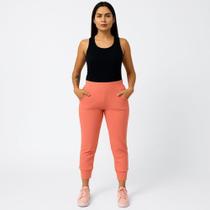 Calça Moletom Feminina Jogger 3D Com Bolsos Laterais Cereja Rosa Calça Moletom Feminina Jogger 3D Com Bolsos Laterais Cereja Rosa