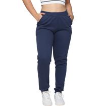 Calça Moletom Feminina Jogger Flanelada Bolso Inverno Lisa Casual Quente