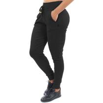 Calça moletom feminina jogger ribana cintura alta Canelada Desportiva - Regional