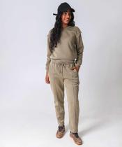 Calça Moletom Feminina Reta Frizo Marisa Verde-52177 Calça Moletom Feminina Reta Frizo Marisa Verde-52177