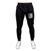 Calça Moletom Flanelado Anime Attack on Titan Adulto e Infantil Unissex