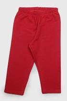 Calça Moletom Flanelado Vermelho Infantil Frio Elian Menina