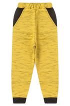 calça moletom infantil com bolso unissex amarelo em vários tamanhos 4 a 10 anos