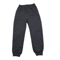 Calça Moletom Infantil flanelado 4 A 8 anos Grafite Inverno Uniforme escolar dia a dia Pijama frio intenso 100 algodão basico punho bebe Baby Deluxe
