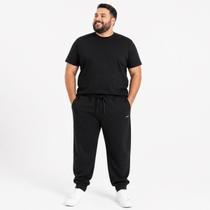 Calça Moletom Jogger Plus Size Masculina Fico 00978-000156 Preto