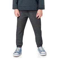 Calça Moletom Juvenil infantil Flanelado 10 a 16 Elastico na Cintura Punho Inverno Uniforme Escolar dia a dia Sem bolso Grafite algodão Baby Deluxe