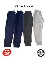 Calça Moletom Kyly Flanelada Infantil Punho 10/16 Kit 4peças