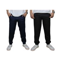 Calça Moletom Masculina Básica Elástico Combo 2 Peças