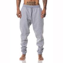 Calça Moletom Masculina Cinza Jogger Cargo Moda Larga Bolsos Calça Moletom Masculina Cinza Jogger Cargo Moda Larga Bolsos