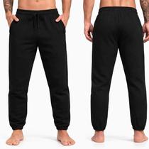 Calça Moletom Masculina com Bolsos na cor Preta Tamanho G Calça Moletom Masculina com Bolsos na cor Preta Tamanho G