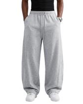 Calça Moletom Masculina Wangdo Baggy Pantalona de Algodão Cinza