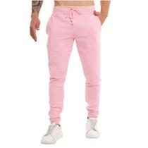 Calça Moletom Masculino Flanelado, Bolso, Cintura Ajustável, Tornozelo em Ribana.